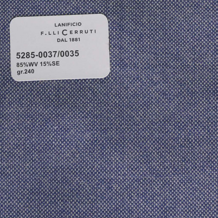 5285-00037/0035 Cerruti Lanificio - Vải Suit 100% Wool - Xanh Dương Trơn